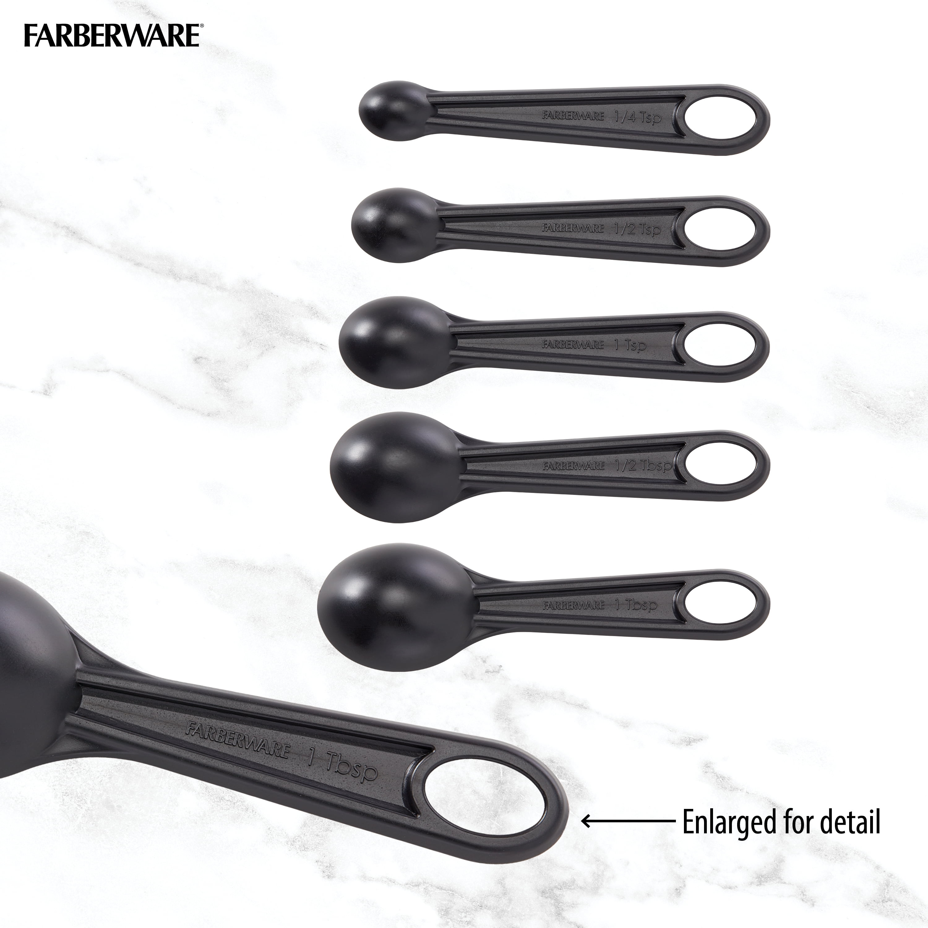 Professional 10 Piece Plastic Nesting Measuring Cup and Spoon Set Black - Image 6