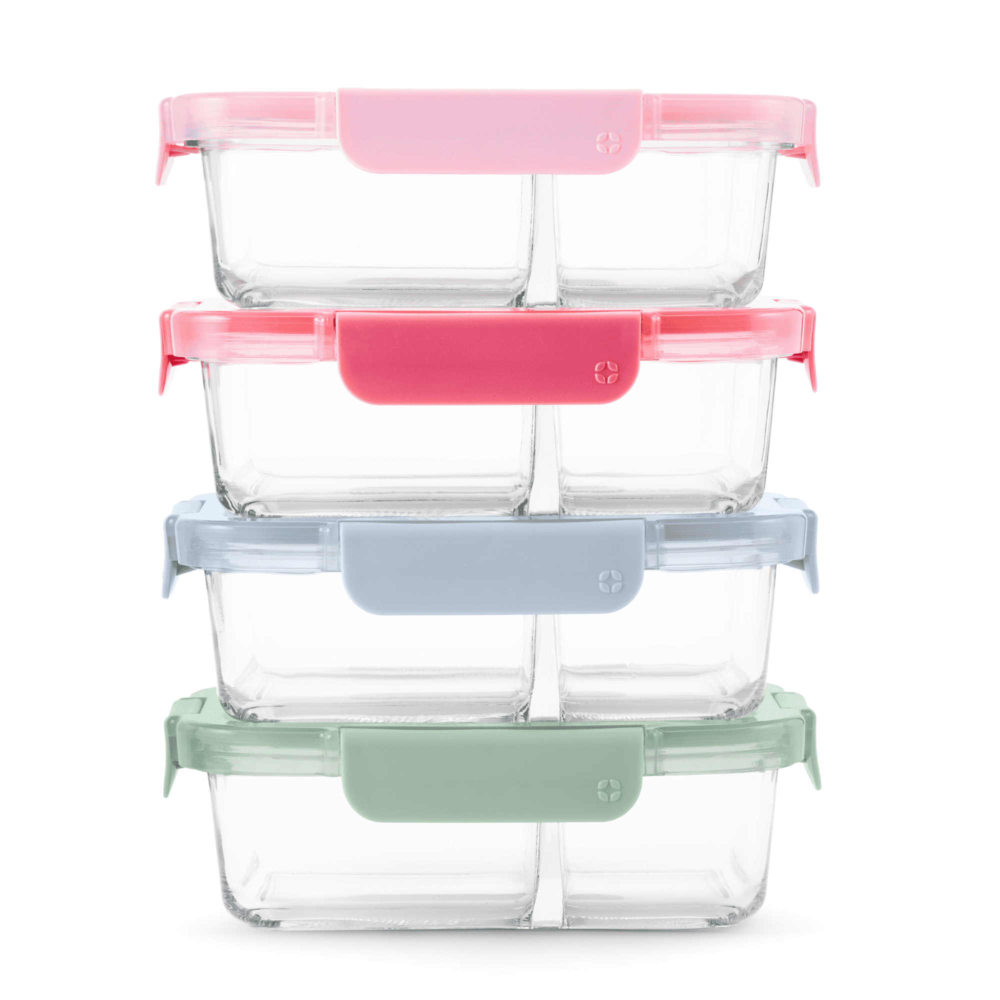 Ello Color Lock 8pc 3.4 Cup Divided Glass Meal Prep Set - Image 2