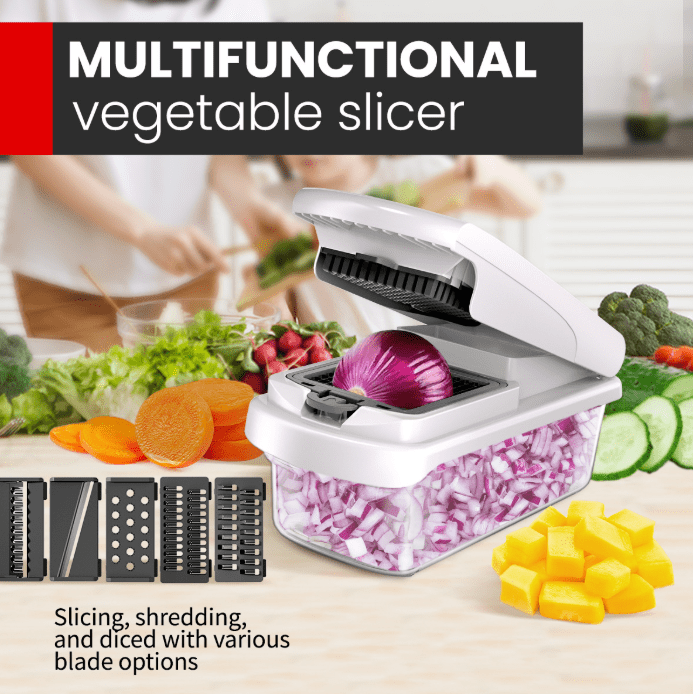 CYYI 15-in-1 Vegetable Chopper with Container, Kitchen Mandoline Slicer, Grater, Cheese Shredder, Onion Chopper, Frui... - Image 2