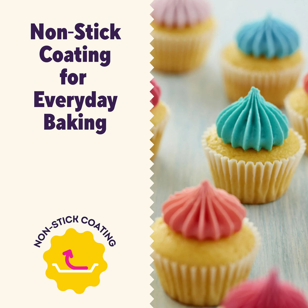 Wilton Everyday Non-Stick 24-Cup Mini Muffin Pan Cupcake Tin 14.65" x 9.9" x 0.8", Packaging May Vary - Image 6