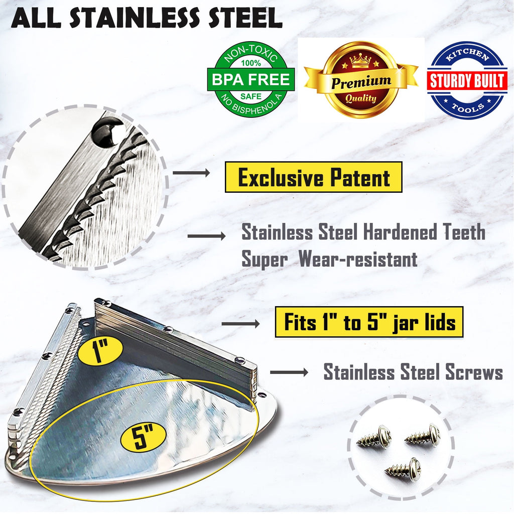 Latest Stainless Steel Jar Openers for Seniors, Under Cabinet Jar Opener Tool for Weak Hands, Under Counter Jar Lid C... - Image 2