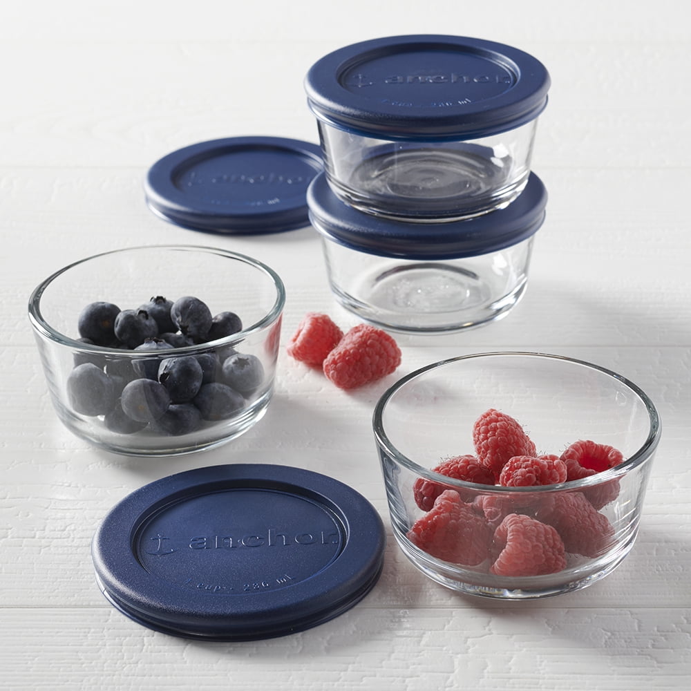 Anchor Hocking Glass Food Storage Containers with Lids, 1 Cup Round, Set of 4 - Image 6