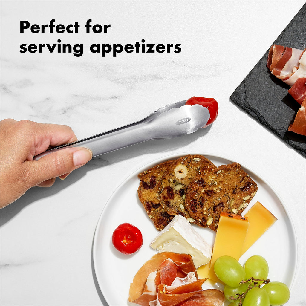 OXO SoftWorks Stainless Steel Mini 7-inch Food Tong with Locking Handle - Image 3