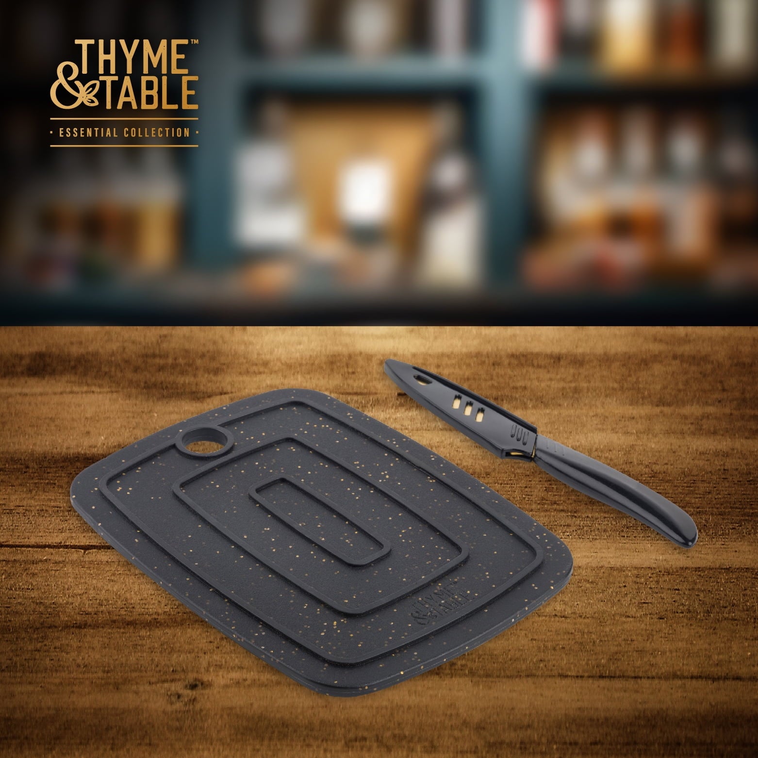 Thyme & Table Bar Board with Knife, 2-Piece Set - Image 3