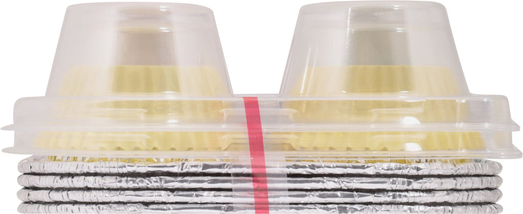 Handi-Foil 6 Cup Aluminum Muffin Pan with Liners and Lid (4 Pack) - Image 6