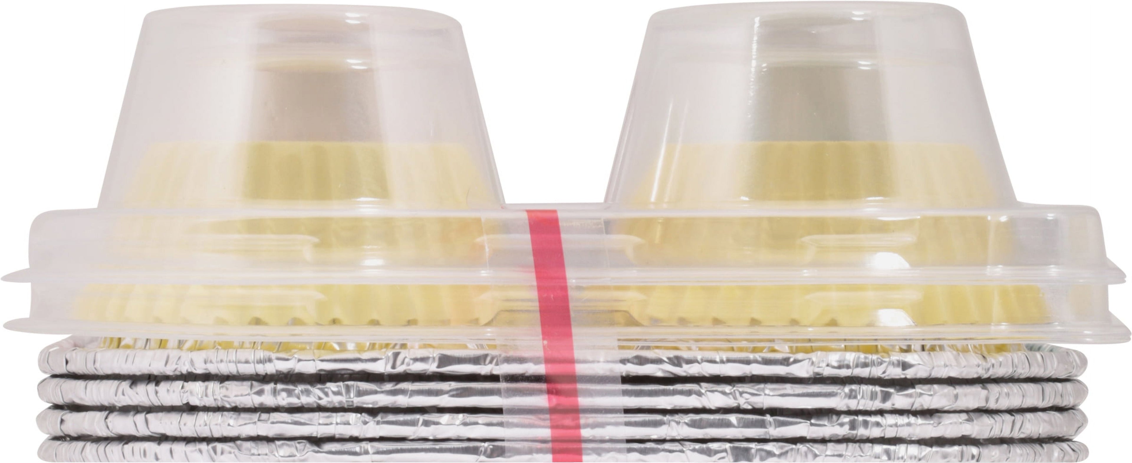 Handi-Foil 6 Cup Aluminum Muffin Pan with Liners and Lid (4 Pack) - Image 6