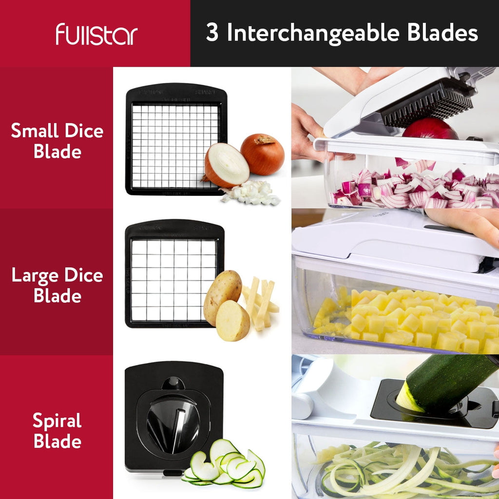 Vegetable Chopper - Vegetable Cutter, Food Chopper, Veggie Chopper, Onion Chopper With Container - 3 in 1 White - Image 6