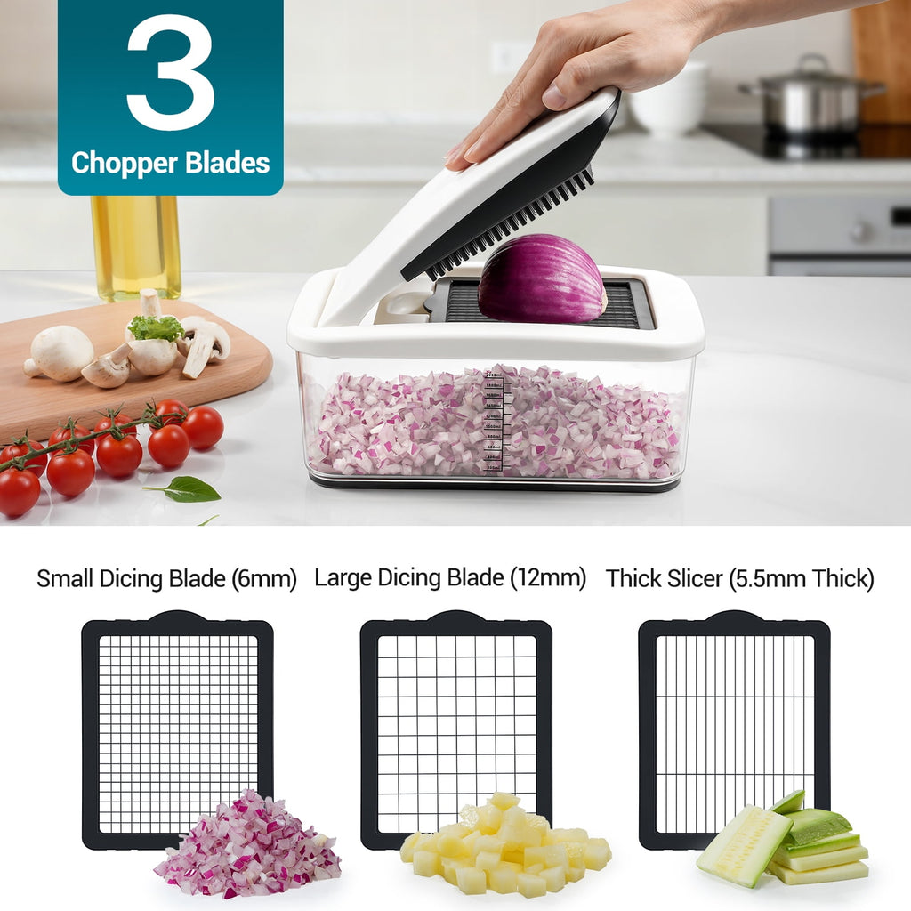 Sopito Vegetable Chopper Dicer, Heavy-Duty Veggie Food Onion Chopper with 6 Blades & Container, Multifunctional Veget... - Image 2