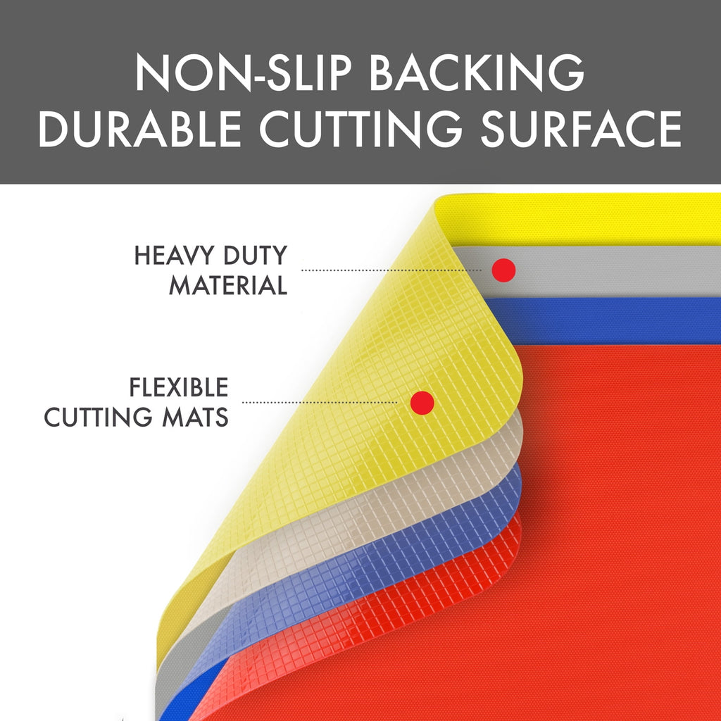 Dexas Heavy Duty Grippmat Poly Flexible Cutting Mats 4pc 11.5” x 14" - Image 2