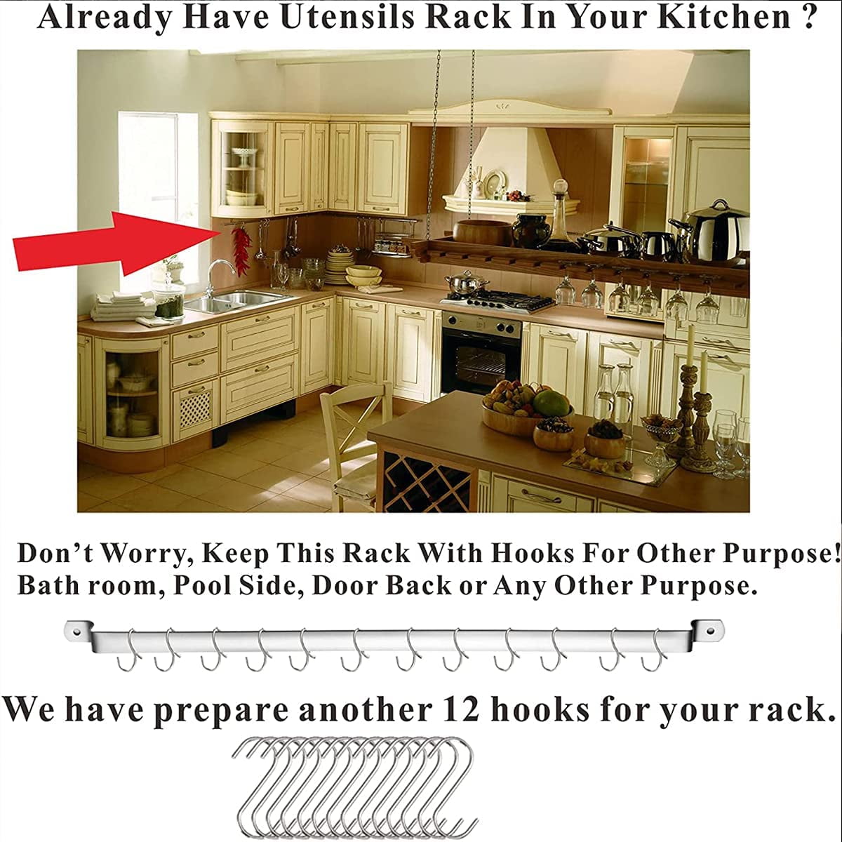 ReaNea Kitchen Utensils Set 37 Pieces, Stainless Steel Cooking Utensils Set, Kitchen Gadgets Cookwarewith Hooks For H... - Image 2
