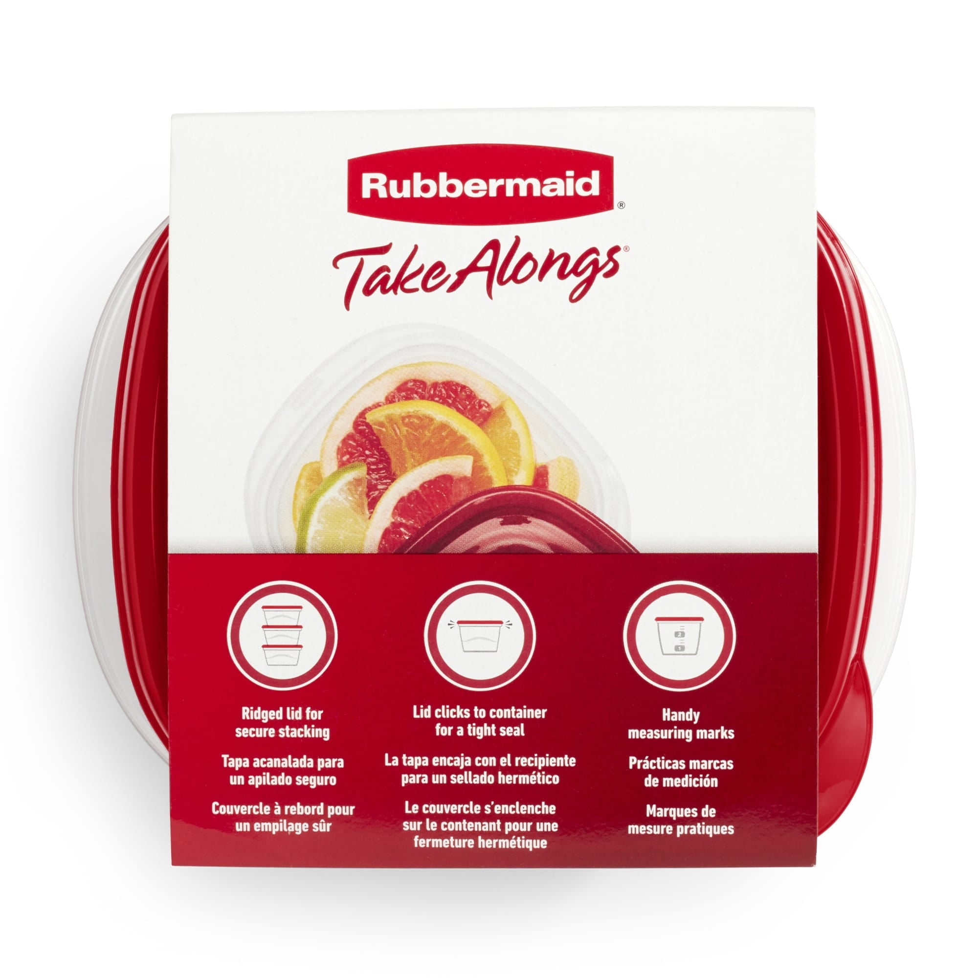 (2 pack) Rubbermaid 2.1 cups Clear Food Storage Container 5 pk - Image 3