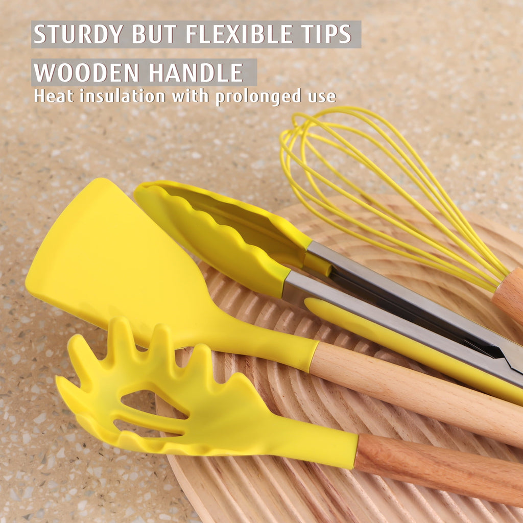 Hecef 32 PCS Silicone Cooking Utensils Set, 446°F Heat Resistant Turner Tongs,Spatula,Spoon,Brush,Whisk - Image 2