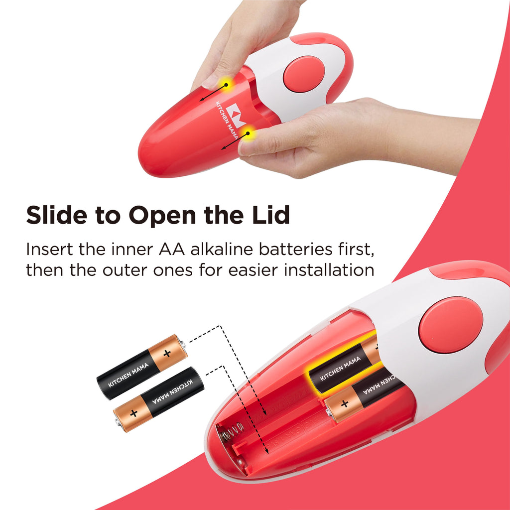 Kitchen Mama Handheld Electric Can Opener (Red) - Image 5