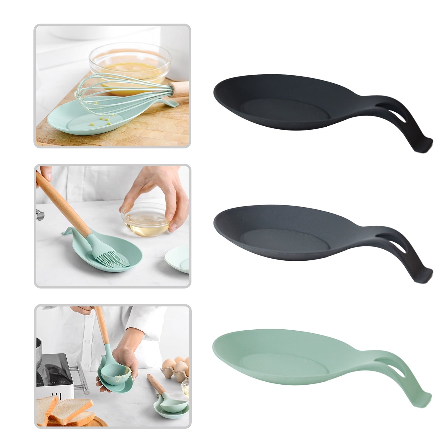 34PCS Silicone Cooking Utensils Set, 446°F Heat Resistant Wooden Handle Cooking Kitchen Utensils Spatula Set with Hol... - Image 2