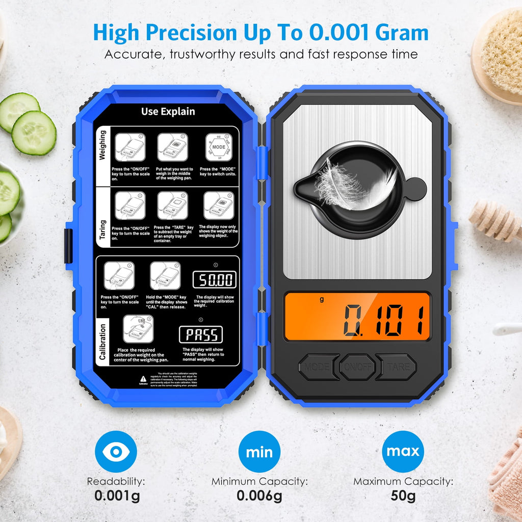 Scale for Kitchen, Digital Scale 20g-0.001g Pocket Scale Electronic Smart Scale with 20g Calibration Weight Mini Scal... - Image 3
