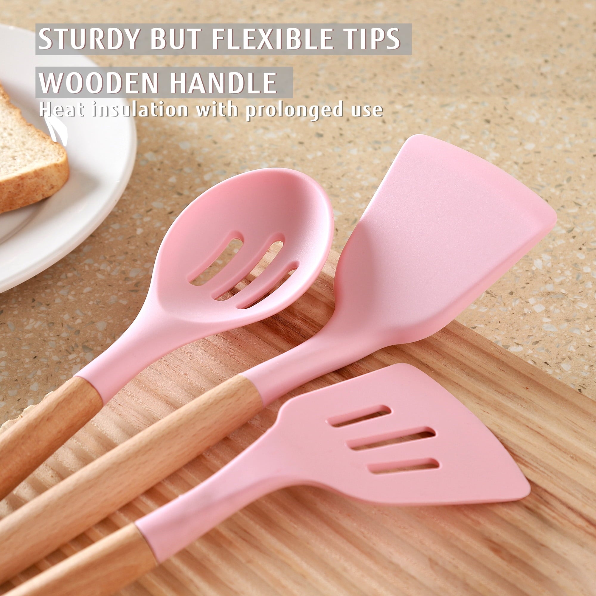 Hecef 32 PCS Silicone Cooking Utensils Set, 446°F Heat Resistant for Nonstick Cookware - Image 2