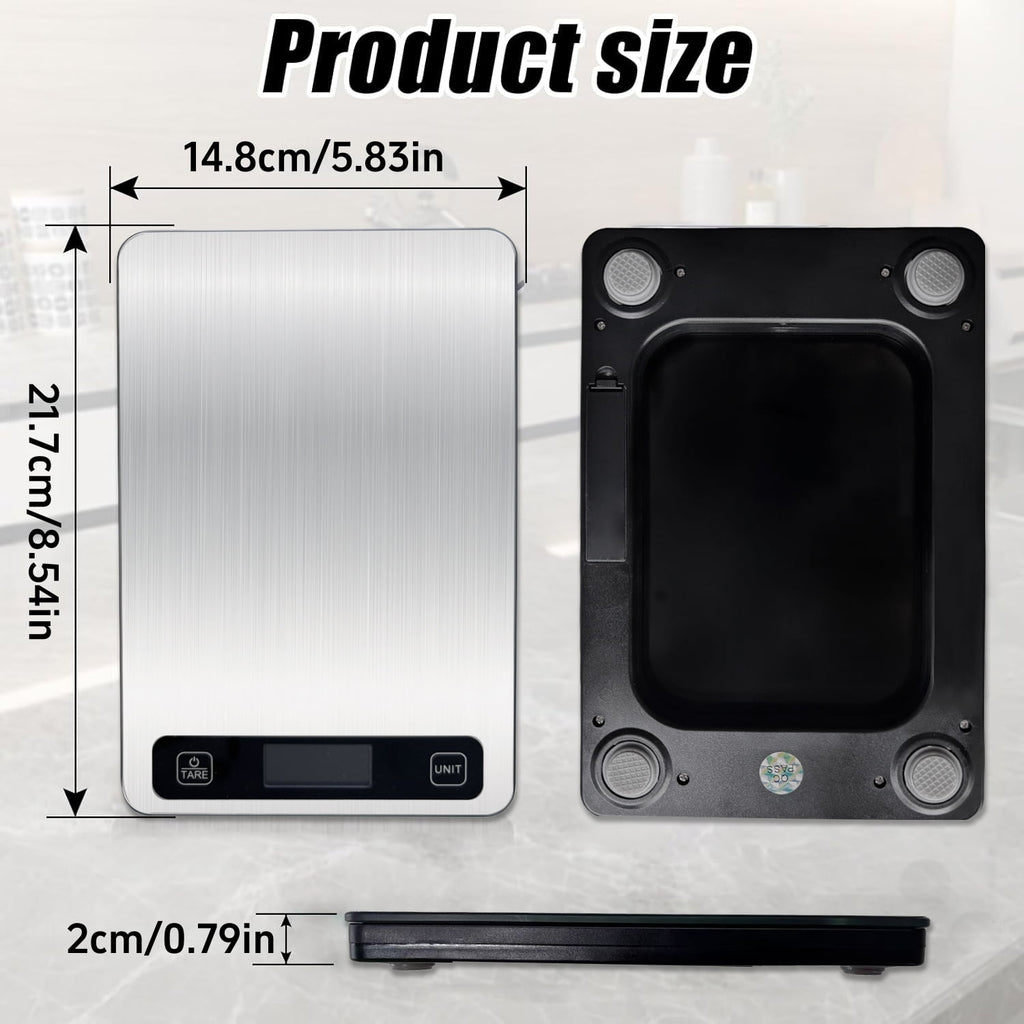 Behome Food Scale, Digital Kitchen Scales 10kg/22lb with Large LCD Display, Food Weighing Scales for Baking, Weight L... - Image 5