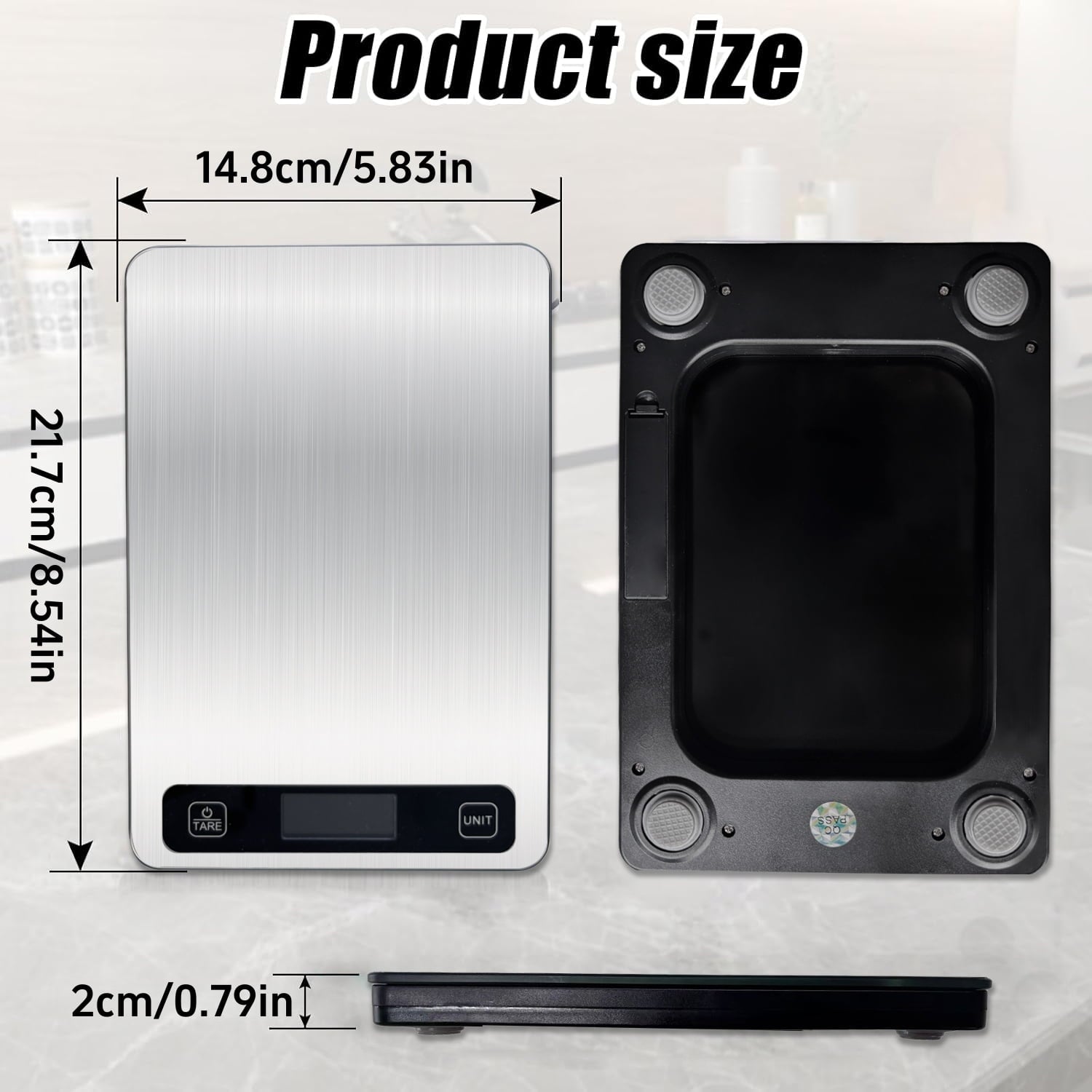 Behome Food Scale, Digital Kitchen Scales 10kg/22lb with Large LCD Display, Food Weighing Scales for Baking, Weight L... - Image 5