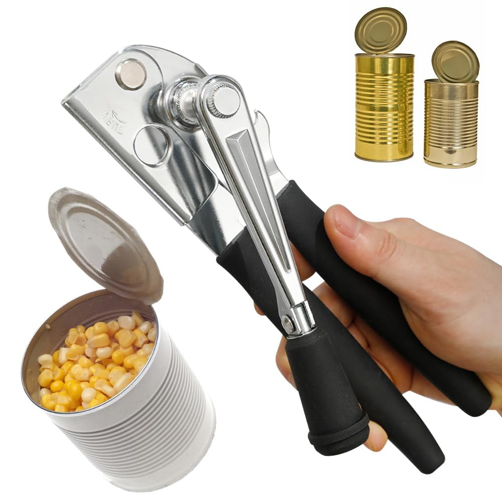 NUFR Manual Crank Can Opener,Heavy Duty Commercial with Rubber-Coated Handles - Image 3
