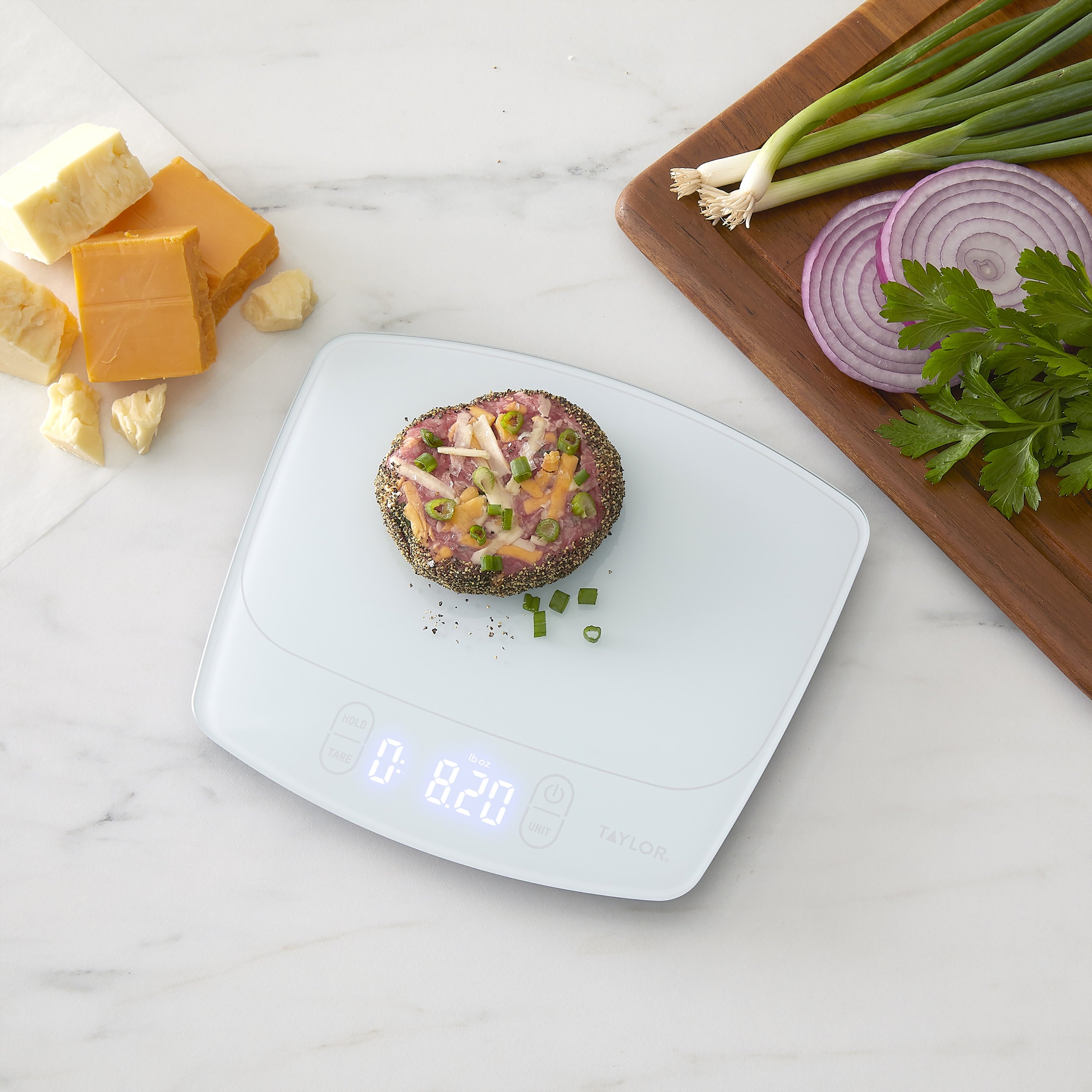 Taylor 11lb Waterproof Digital Kitchen Scale and Food Scale for Baking, Cooking, Meal Prep and Portion Sizing White - Image 5