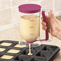 Jetcloudlive 900ML Batter Dispenser Pancake Cupcake Batter Separator with Measuring Label and Squeeze Handle Bracket ...