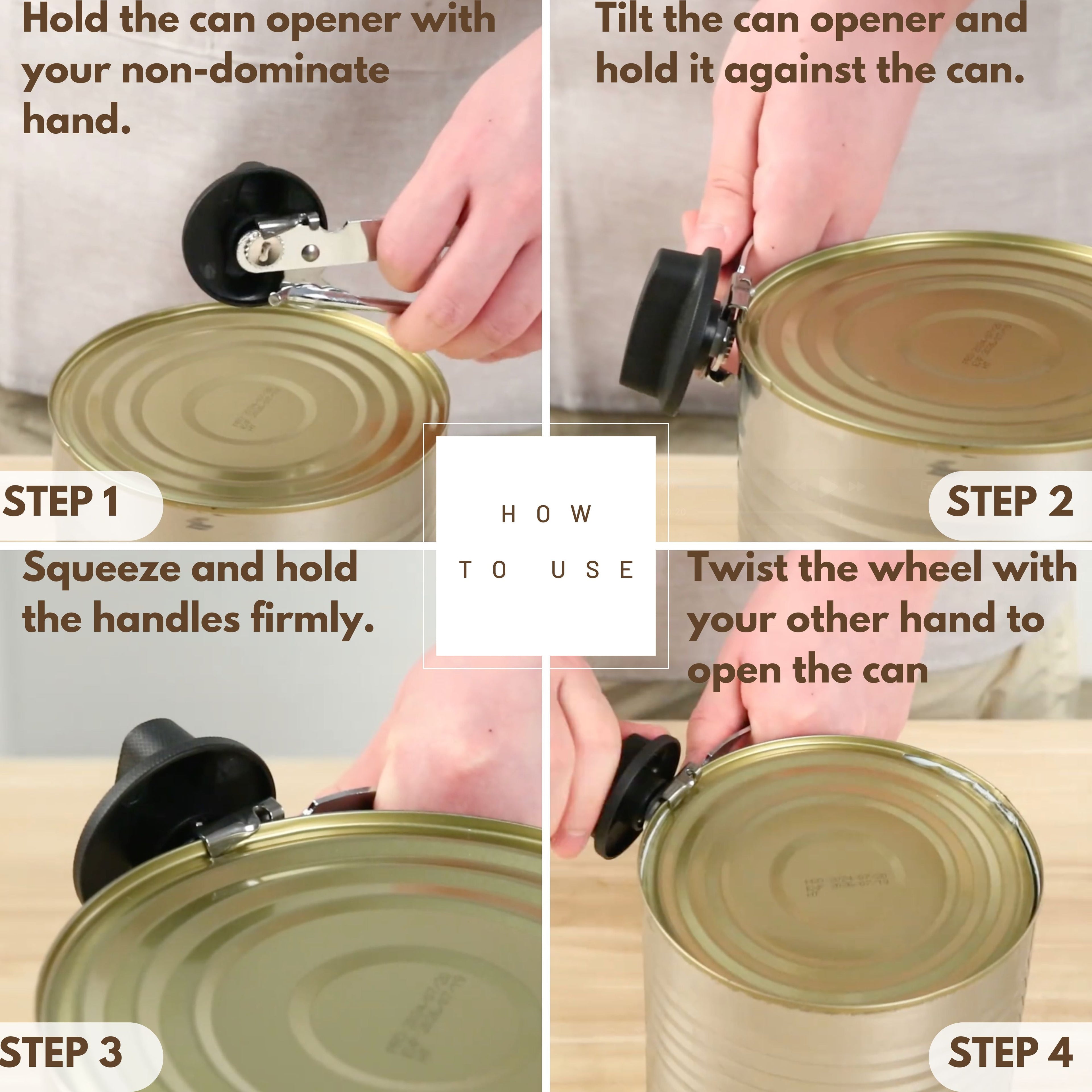 Mainstays Stainless Steel Can Opener, Black - Image 2