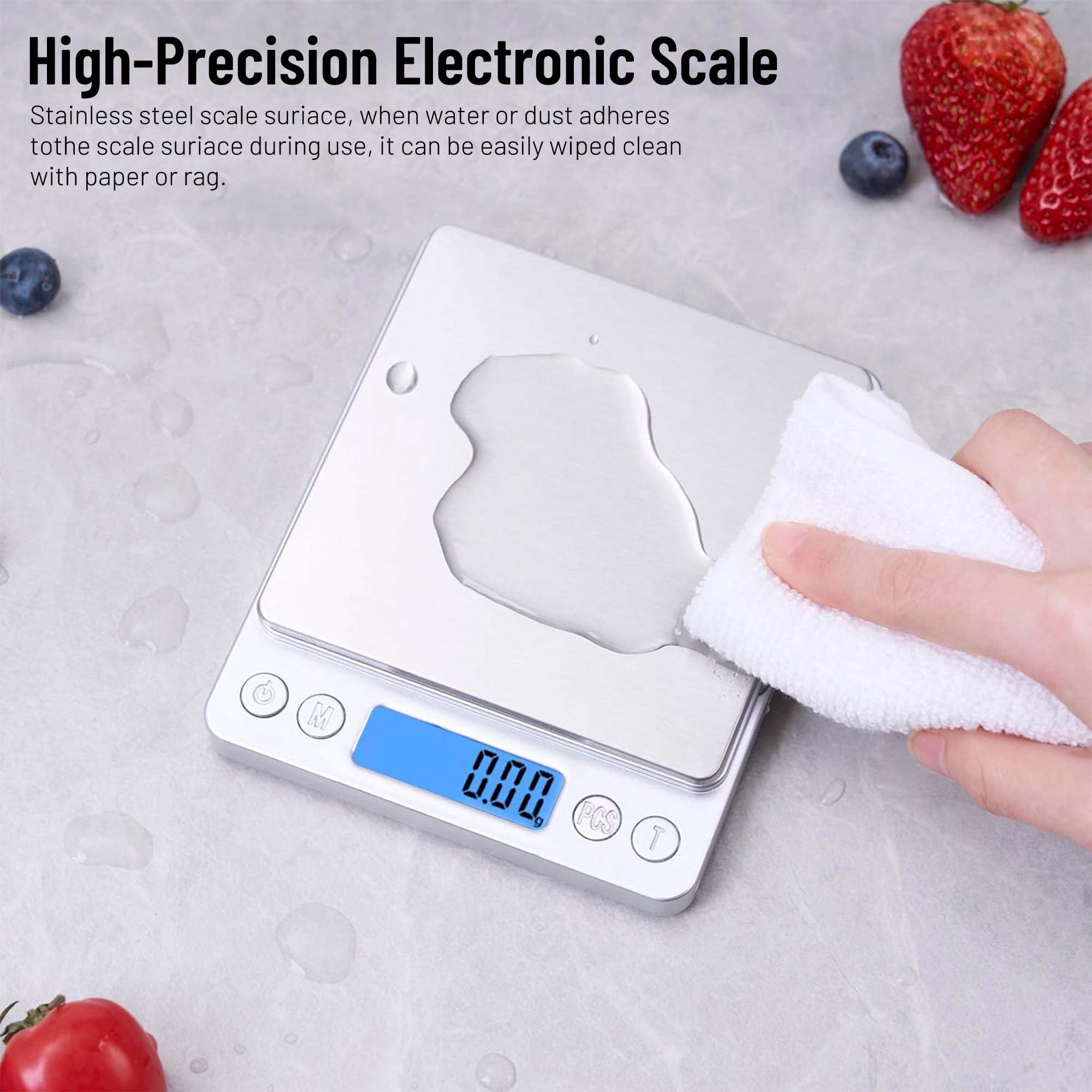 Asoricing Kitchen Food Scale, Digital Kitchen Scale with LCD Display, Weight Grams and Ounces for Baking Cooking and ... - Image 5