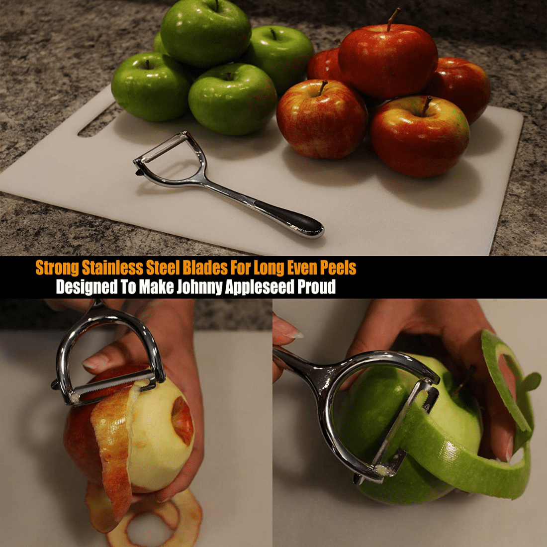 Vegetable Peelers Set – 2 Pack for Kitchen, Apple, Fruit, Carrot, Veggie, Potatoes Peeler, Y-Shaped and Swivel Stainl... - Image 2