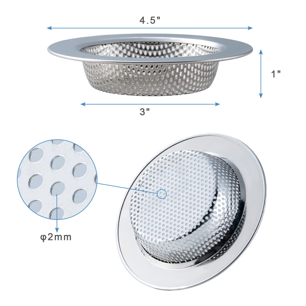 Dihmpor 2 Pcs Sink Strainer for Most Kitchen Sink Drain Basket, Upgraded Double-Layer Safe Design Kitchen Sink Strain... - Image 3