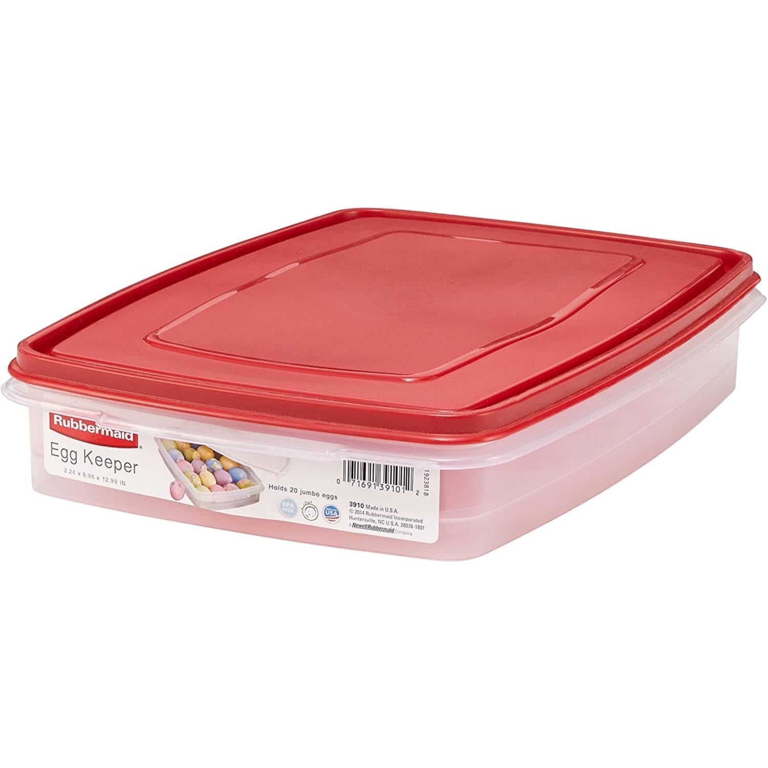 Rubbermaid Egg Keeper Food Storage Container, Clear/Red, 1 Count - Image 6