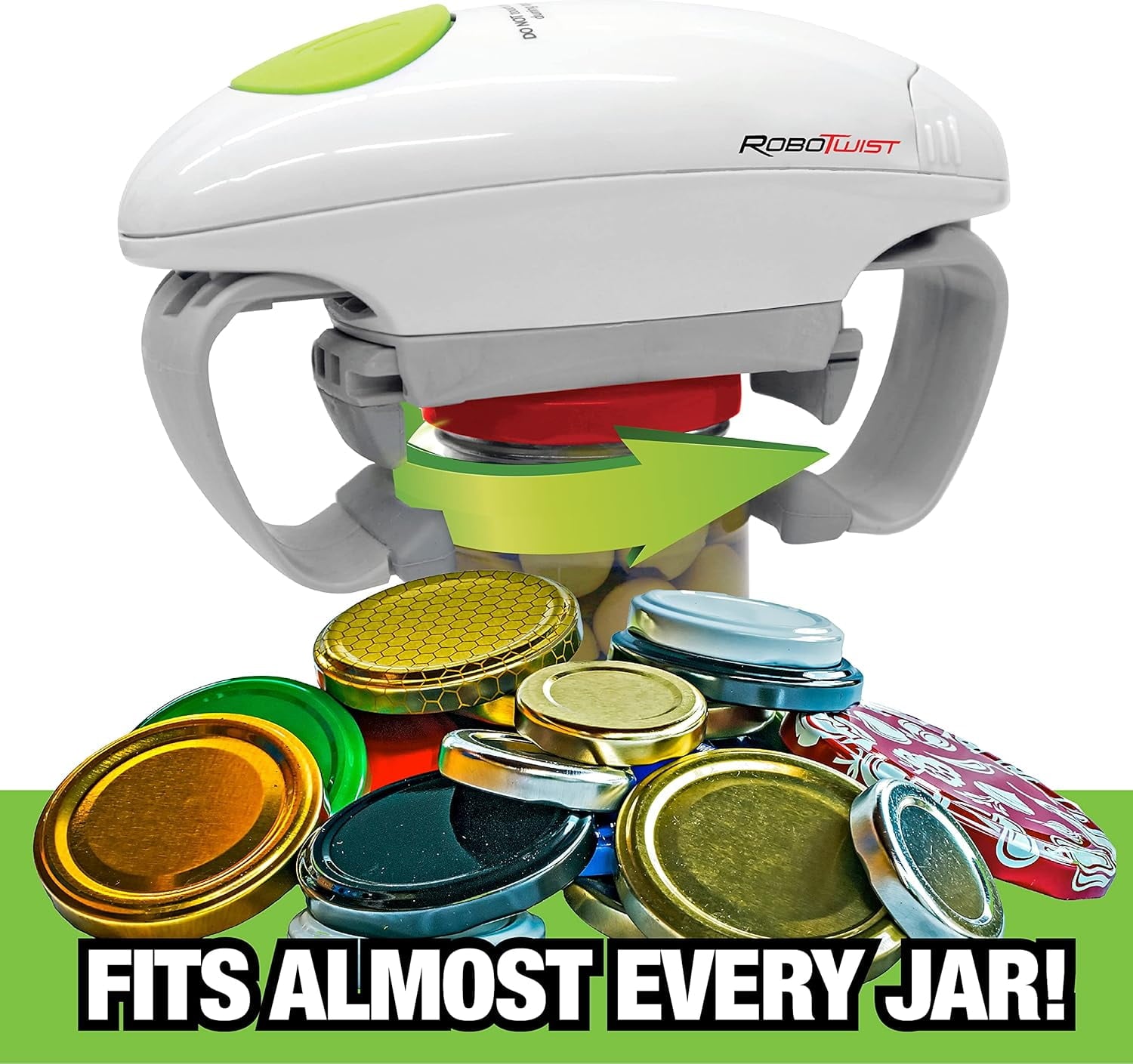 RoboTwist Electric Automatic Jar Opener for Seniors Arthritis One Touch for Jars of all Sizes As Seen on TV White, 2 ... - Image 6