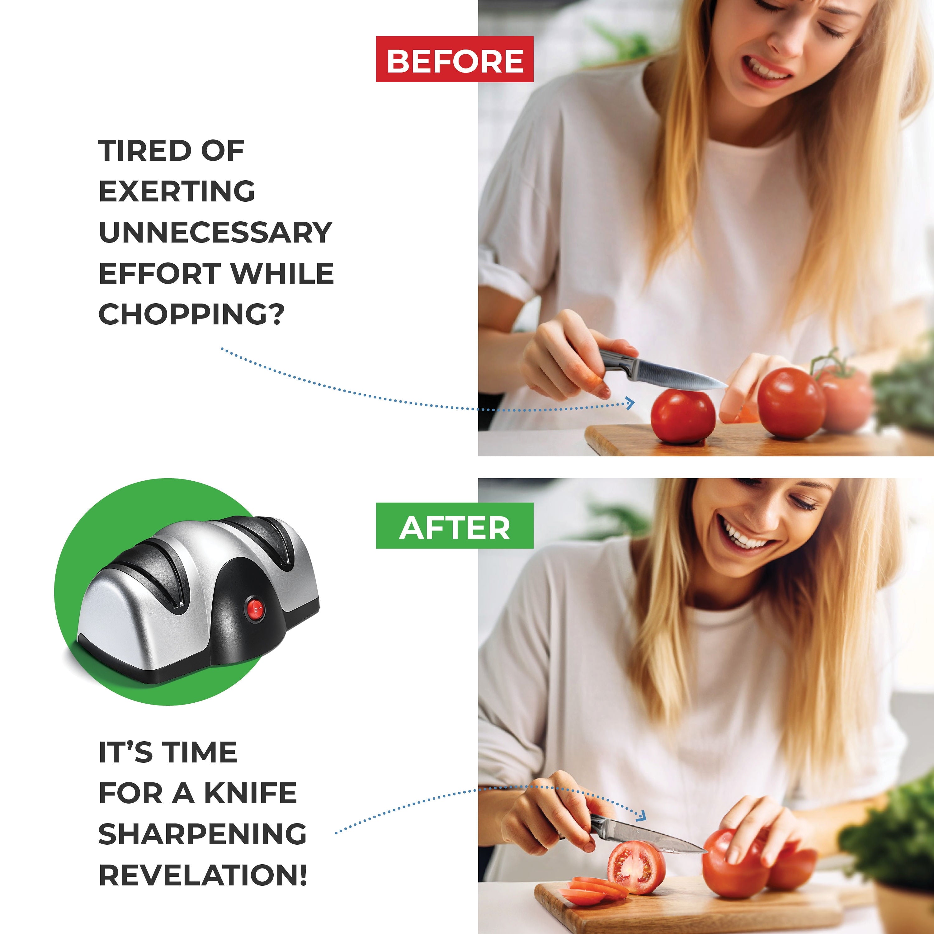 Electric Kitchen Knife Sharpener - Professional Knife Sharpener for Straight Edge Knives - 2 Stage Knife Sharpener wi... - Image 6