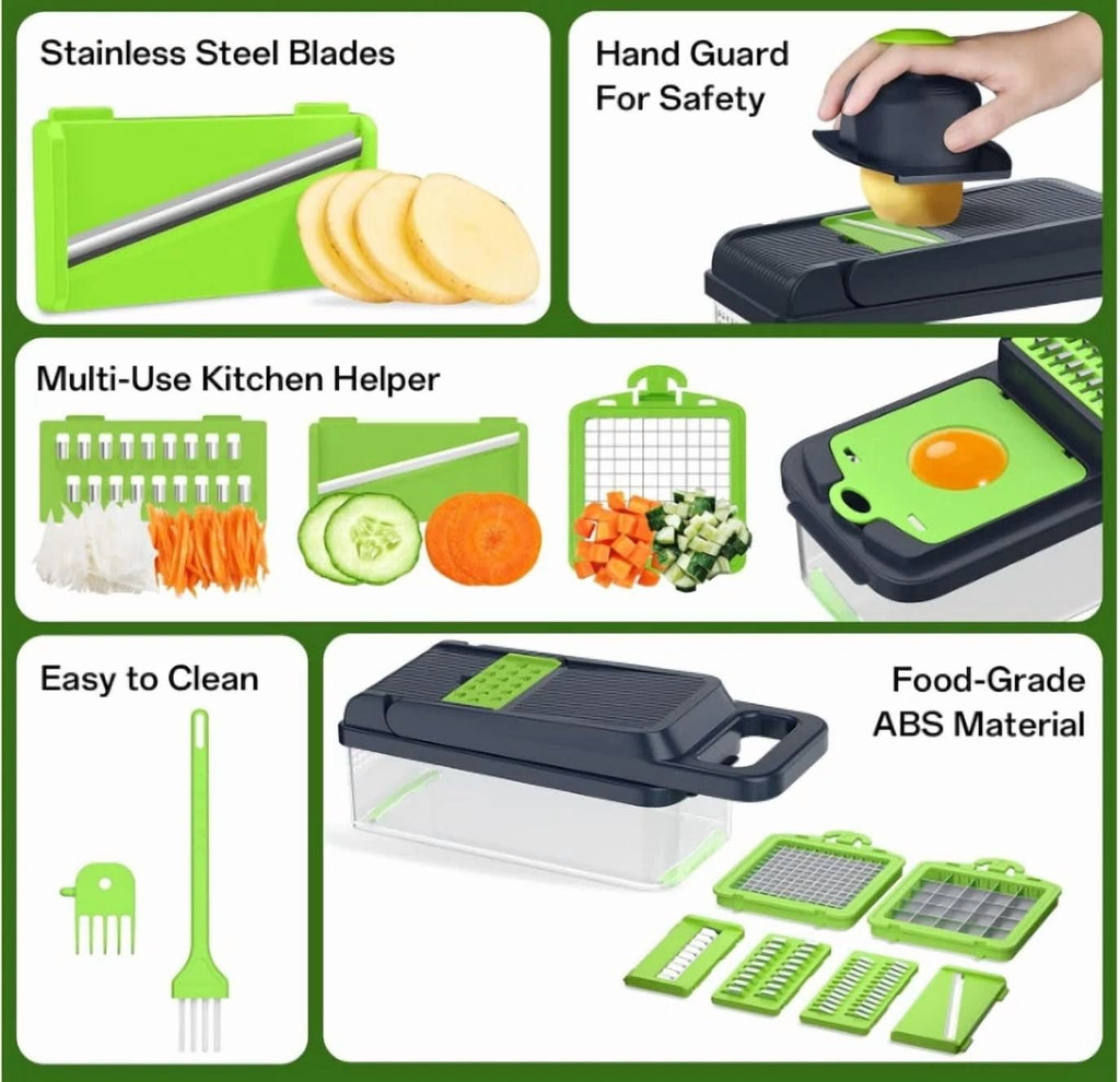 14 In 1 Vegetable Fruit Chopper Cutter Food Onion Veggie Dicer Slicer Kitchen ? - Image 5