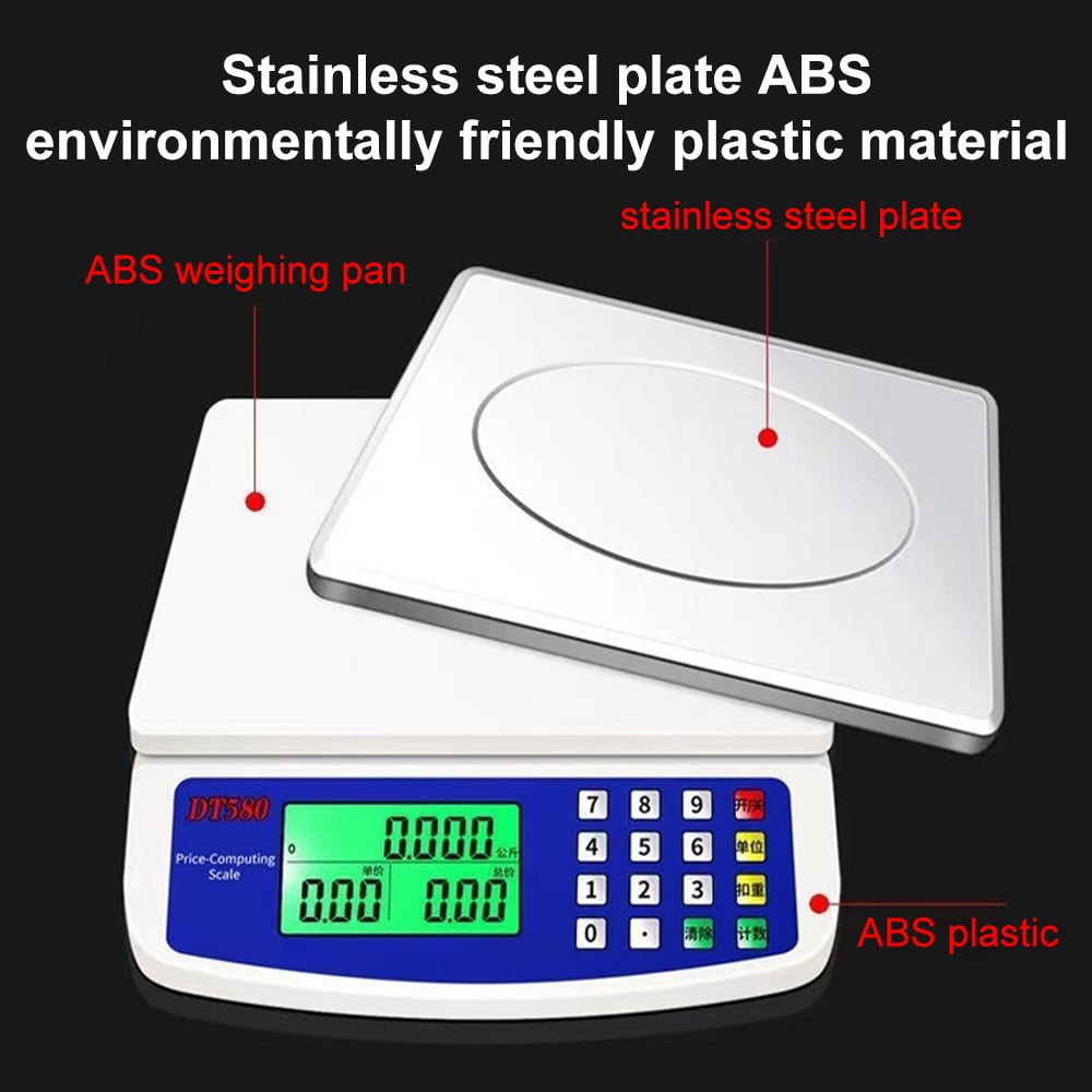 INSMART Food Scale,30KG Large Digital Kitchen Scale,Plug-in and Battery Modes,for Cooking Baking,Silver - Image 4