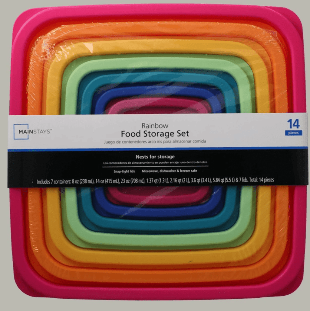 Plastic Rainbow Food Storage Set, Multi Color, 14 Count, Best Used for ...