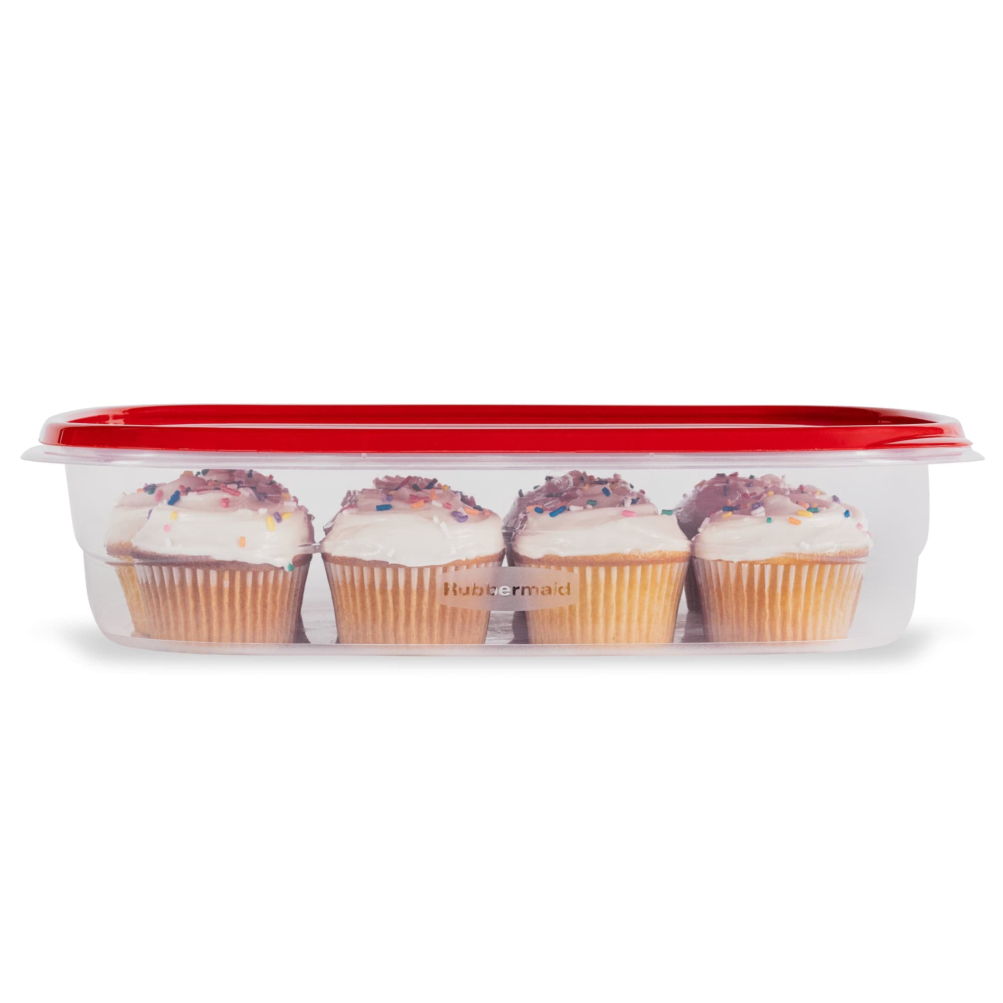 Rubbermaid TakeAlongs, 1 Gallon, 2 Packs, Red, Large Rectangular Plastic Food Storage Containers - Image 3
