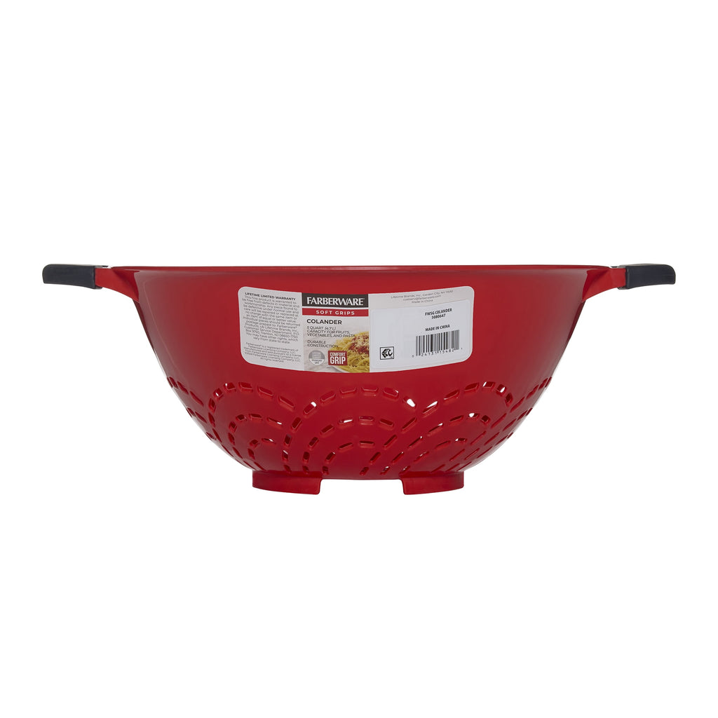 5-Quart Soft Grips Colander, Red, 1-Piece - Image 5