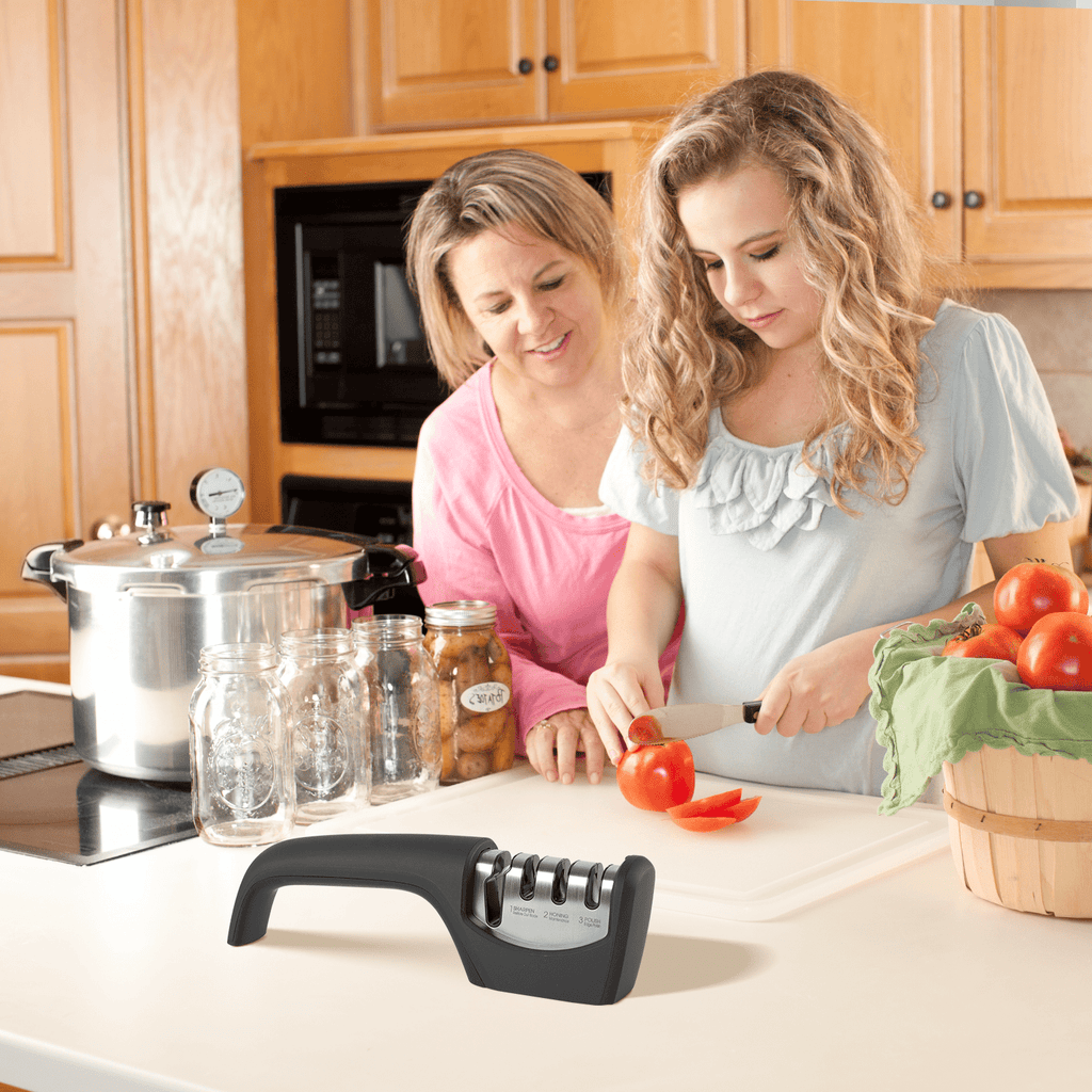 Behome 4-in-1 Knife Sharpener, 4-Stage Knife Sharpener Helps Sharpen, Honing, Polish Blades, kitchen Manual knife Sha... - Image 5
