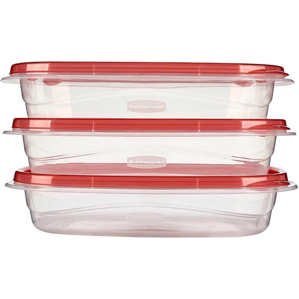 Rubbermaid TakeAlongs 4.0-Cup Rectangle Food Storage Containers, Ruby Red, 3 pack - Image 4