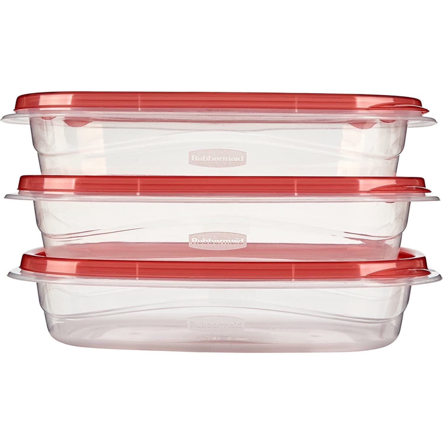 Rubbermaid TakeAlongs 4.0-Cup Rectangle Food Storage Containers, Ruby Red, 3 pack - Image 4