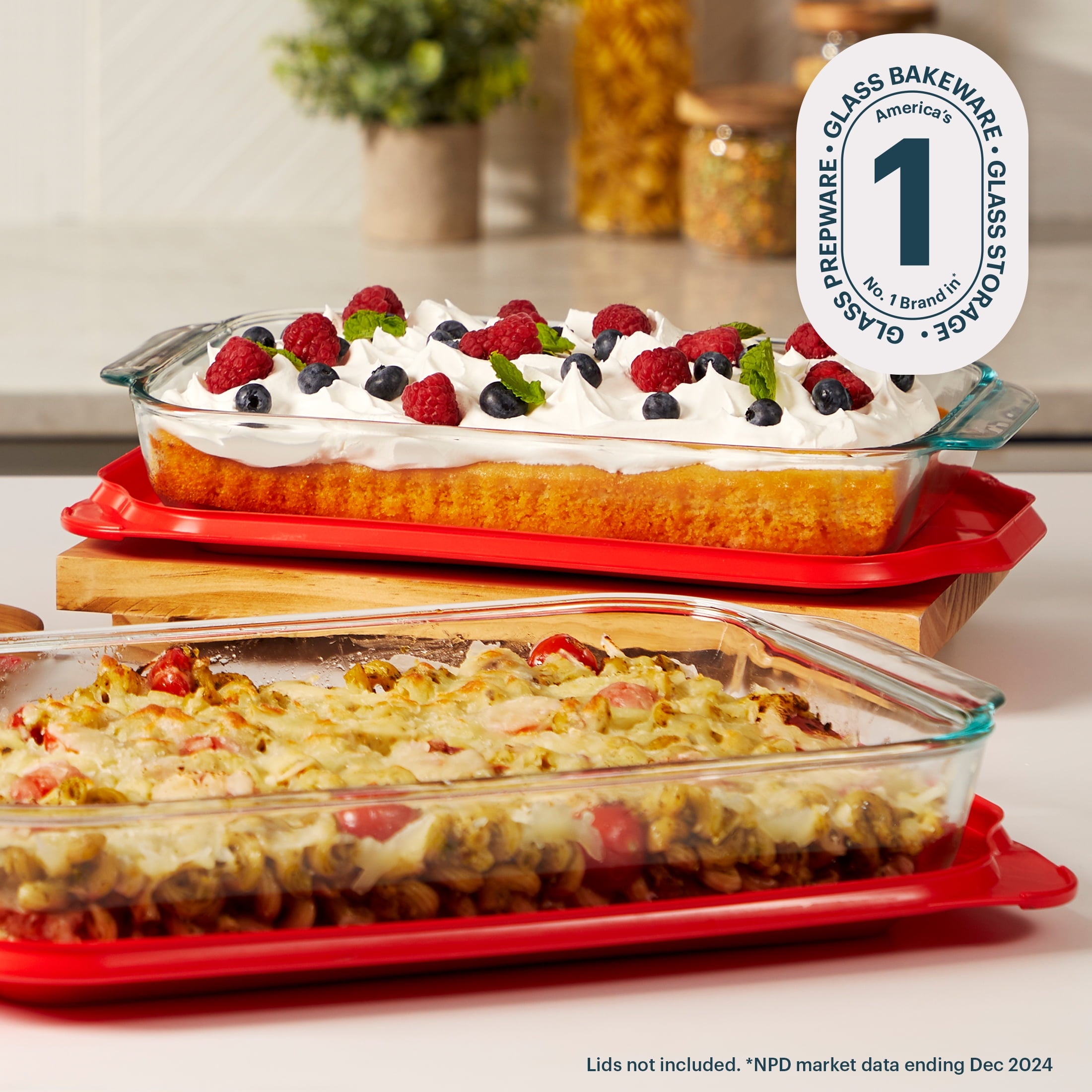 Pyrex Basics 2 Piece Bakeware Value Pack, 3qt and 2qt Oblongs - Image 2