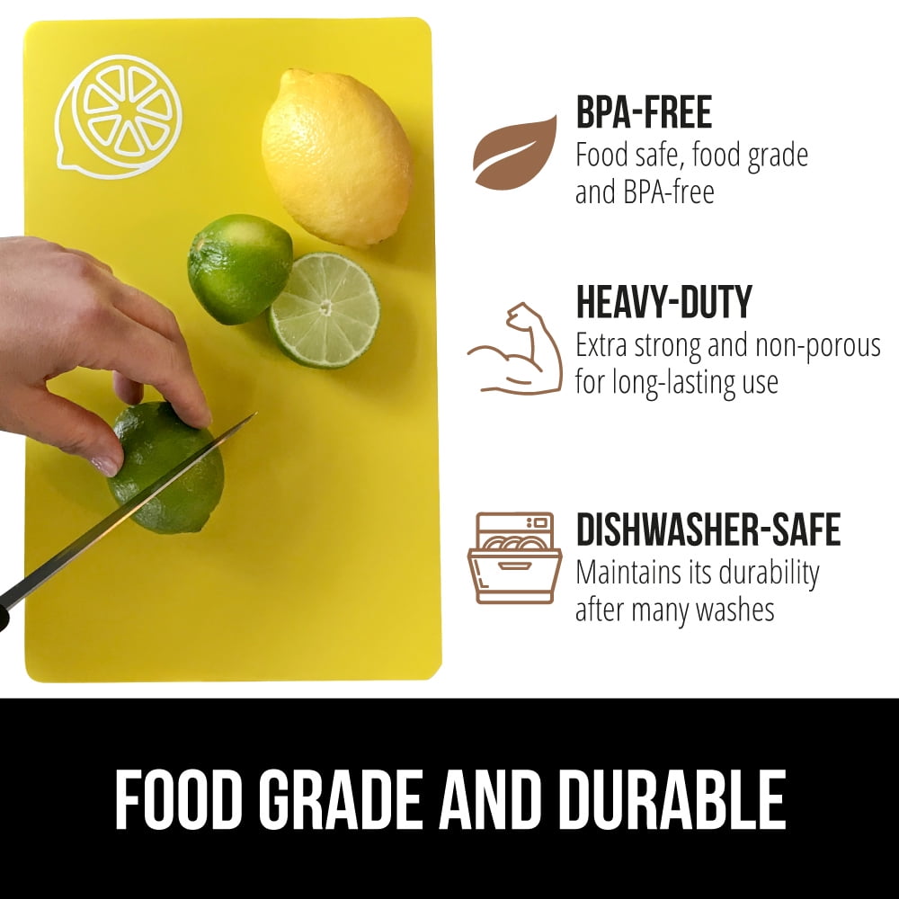 GORILLA GRIP Cutting Board Set of 4, Flexible, Durable Plastic Chopping Mats, 15x12, Multicolor - Image 5