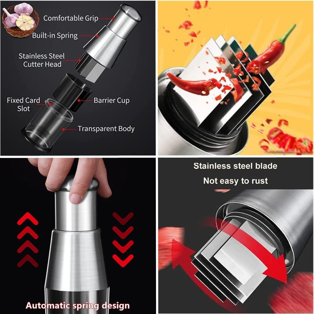 Wzw Multifunctional Stainless Steel Garlic Chopper Onion Press Manual Vegetable Chopper Easy Clean Silver Knives - Image 3