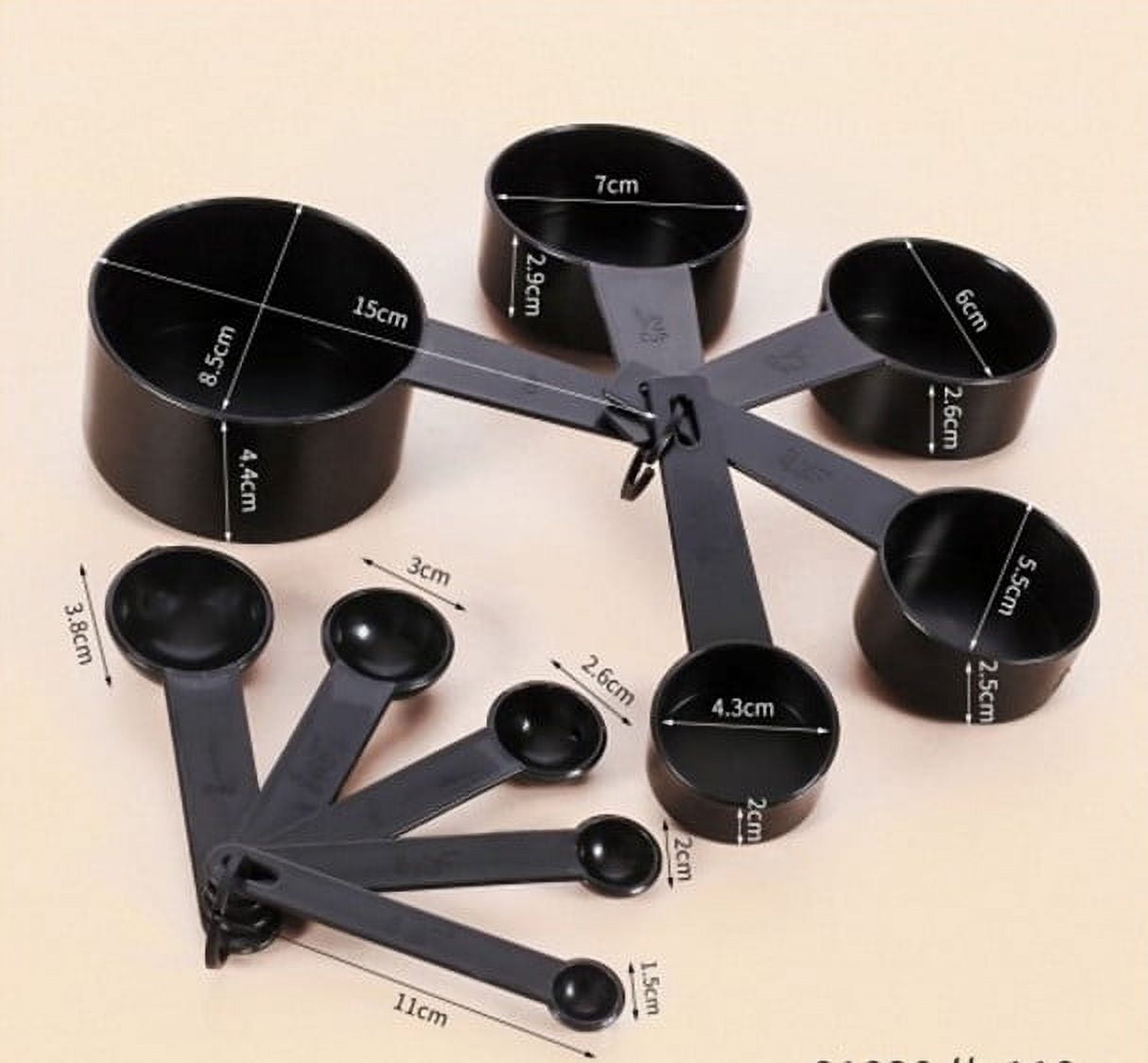 Measuring Cups and Spoons Set, 10 PCS Stackable Measuring Spoons with Plastic Handle, Accurate Tablespoon for Measuri... - Image 3