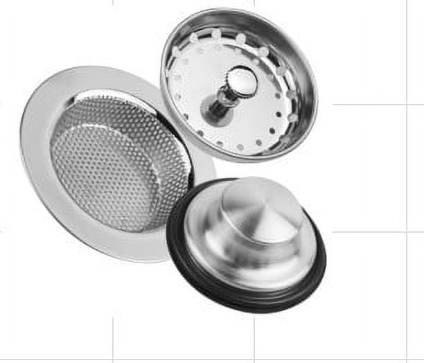Mainstays Stainless Steel 3 Pack Kitchen Sink Strainer, Mesh Strainer, and Stopper Silver - Image 2