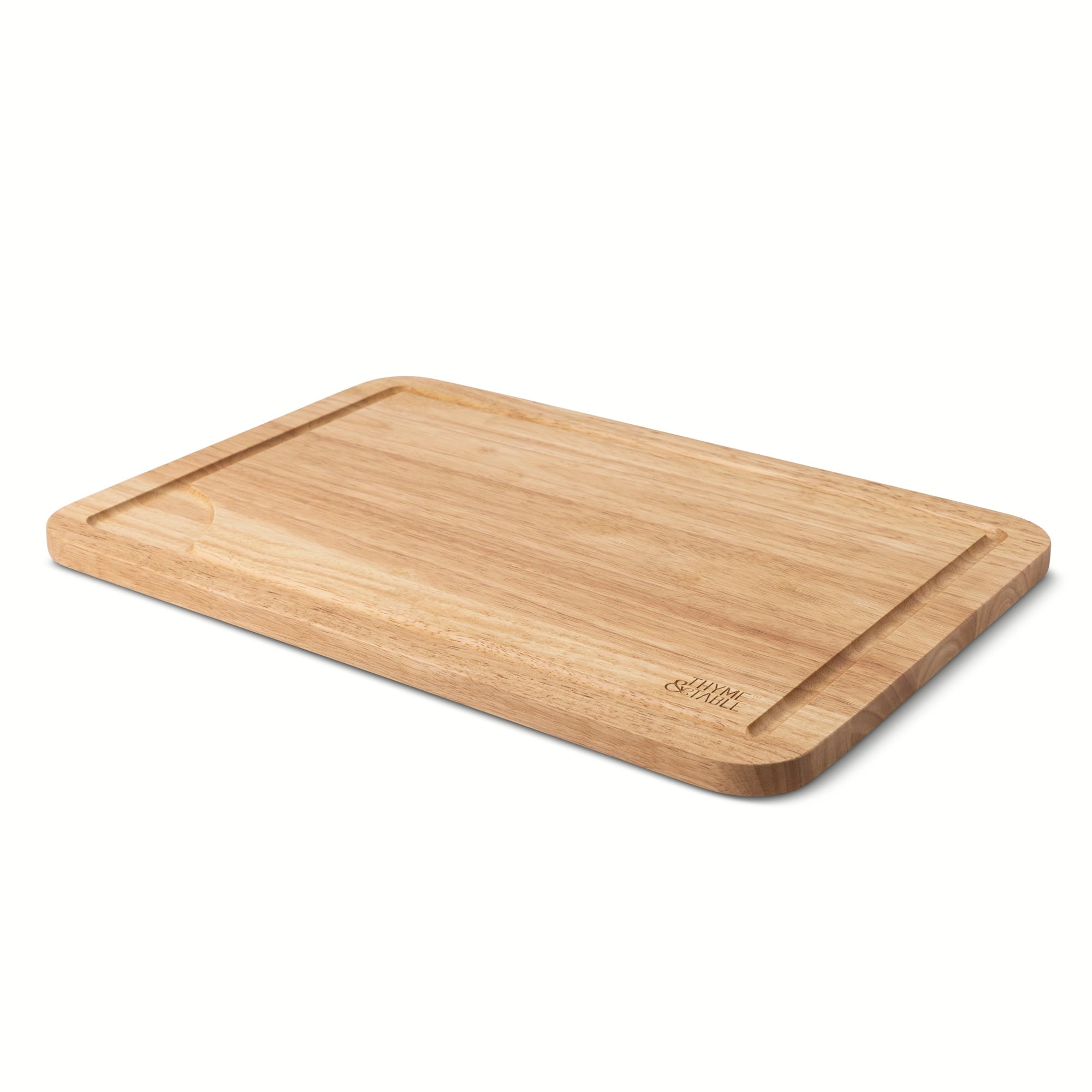 Thyme & Table Extra Large 14"x20" Rubberwood Cutting Board with Anti-Slip Grips - Image 3