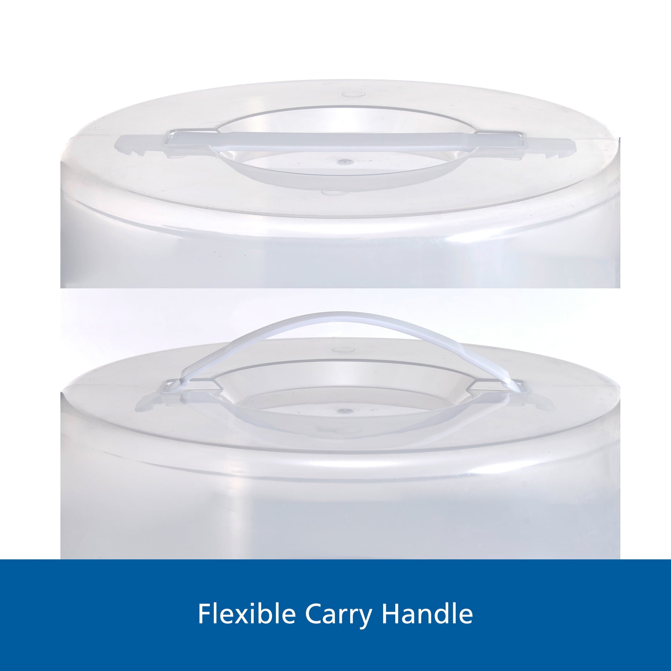 Mainstays 12 inch Clear Cake Carrier with 2pk 9 inch Gray Round Pans, Carbon Steel - Image 3