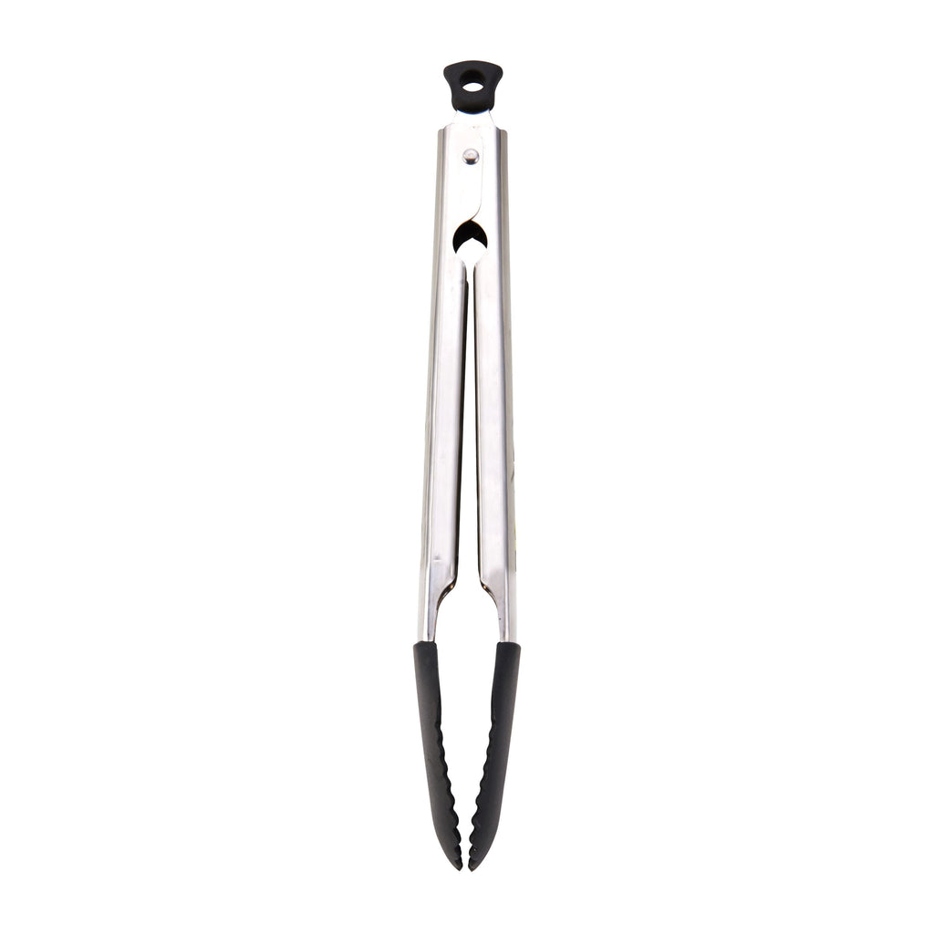11-inch Silicone Tip Locking Food Tongs in Black and Stainless Steel - Image 5