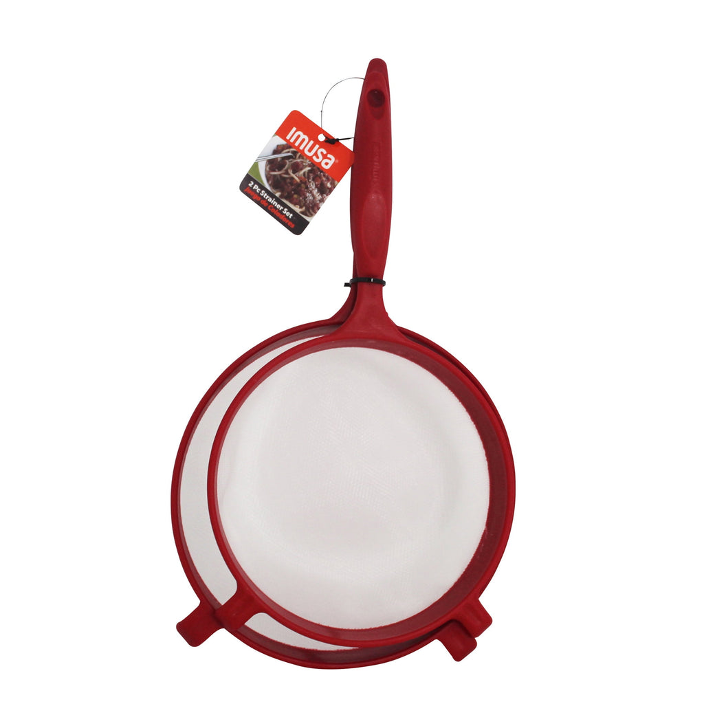 IMUSA 2pc Nylon Strainer Set, Red - Image 2