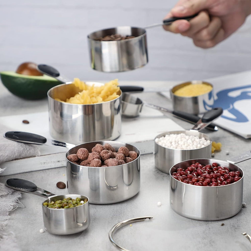 Measuring Cups and Spoons Set, 17-Piece Stainless Steel Magnetic Double-Headed Spoons with Engraved Measurements and ... - Image 3